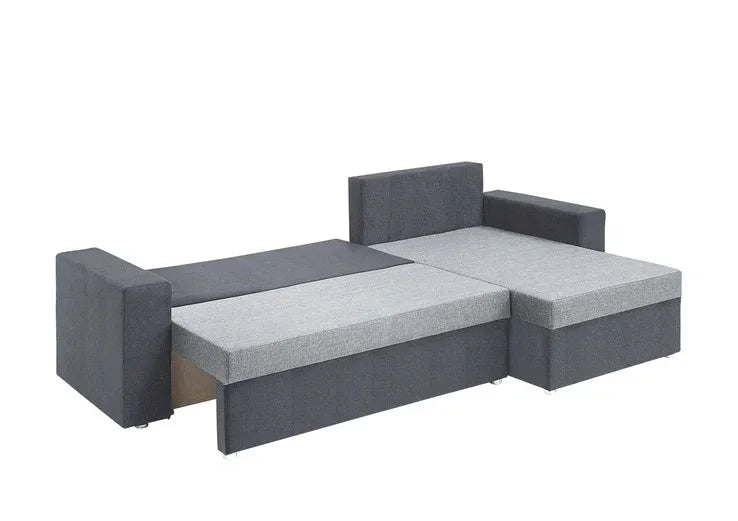 Sofa Bed - Beech Wood - Linen Fabric - Grey - 280x160x85 cm - Cataloug