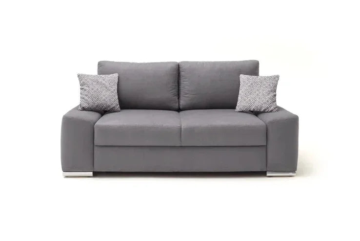 Sofa Bed - Beech Wood - Linen Fabric - Grey - 200x85 cm - Cataloug