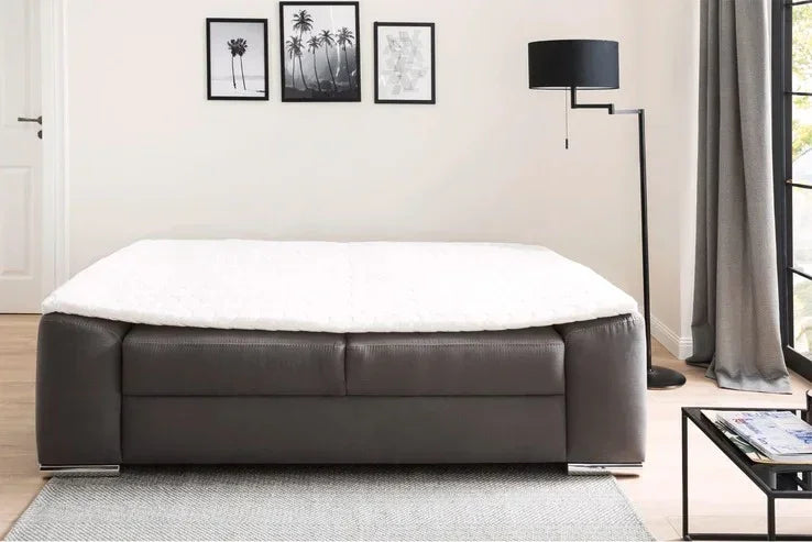 Sofa Bed - Beech Wood - Linen Fabric - Grey - 200x85 cm - Cataloug