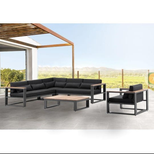 Outdoor Set - 4 Pieces - Black & Grey