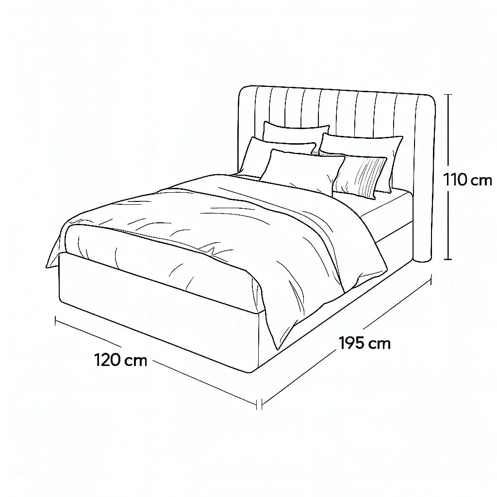 Bed - MDF - Velvet - Multi Sizes - Cataloug