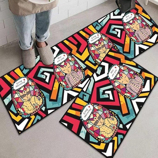 سجادة - نقاط - قطعتان - متعددة الألوان - 120x40 - 60x40