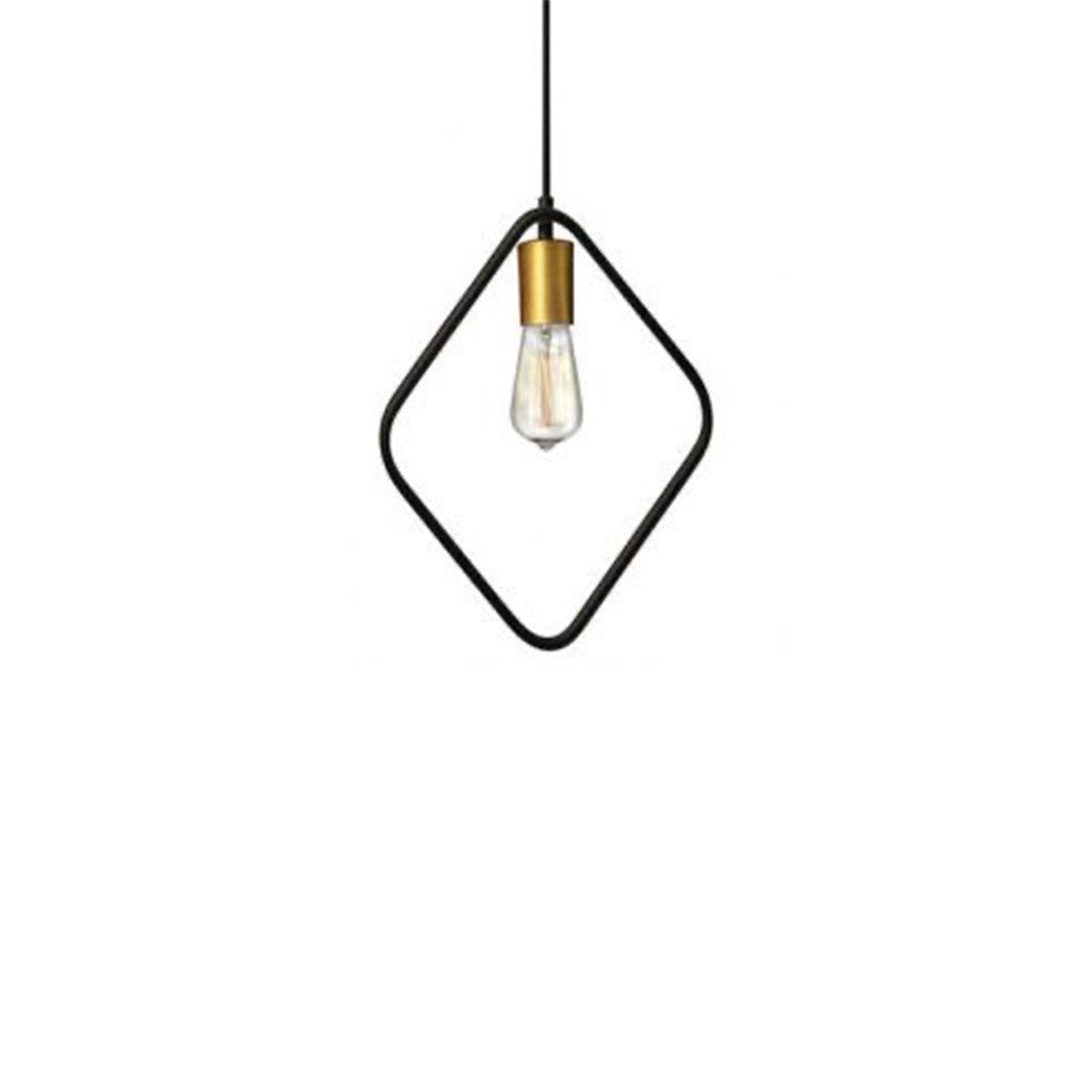 Chandelier - Metal & Glass - Black & Gold - 35 x 90 cm