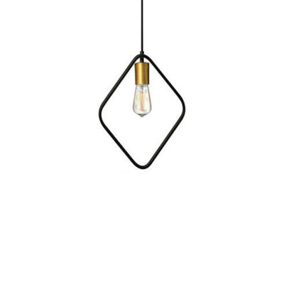 Chandelier - Metal & Glass - Black & Gold - 35 x 90 cm