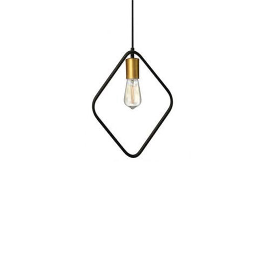 Chandelier - Metal & Glass - Black & Gold - 35 x 90 cm