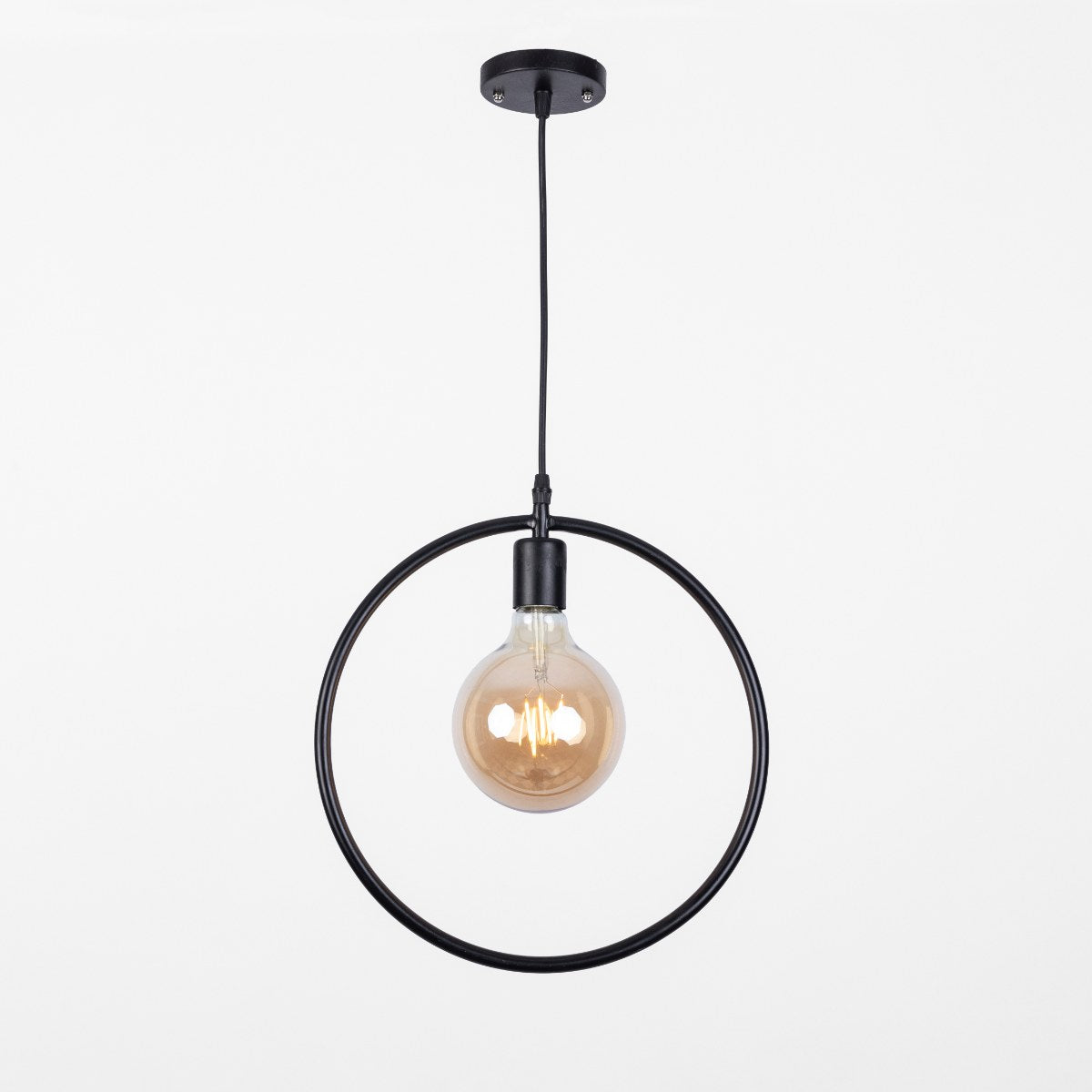 Chandelier - Metal & Glass - Black - 25 x 80 cm