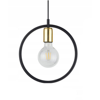 Chandelier - Metal & Glass - Black & Gold - 25 x 80 cm