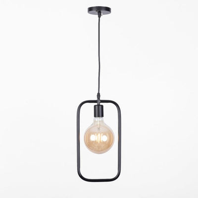 Chandelier - Metal & Glass - Black - 18 x 80 cm