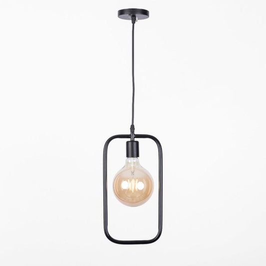 Chandelier - Metal & Glass - Black - 18 x 80 cm