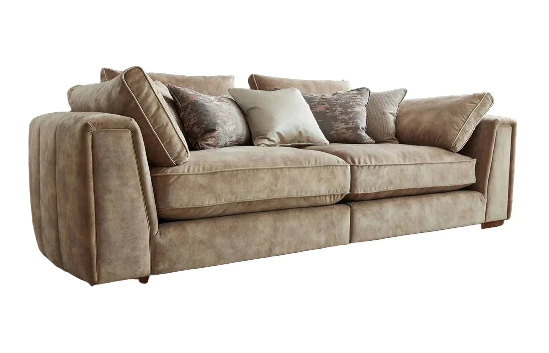 Sofa - Beech Wood - Velvet Fabric - Beige - 240x90 cm - Cataloug