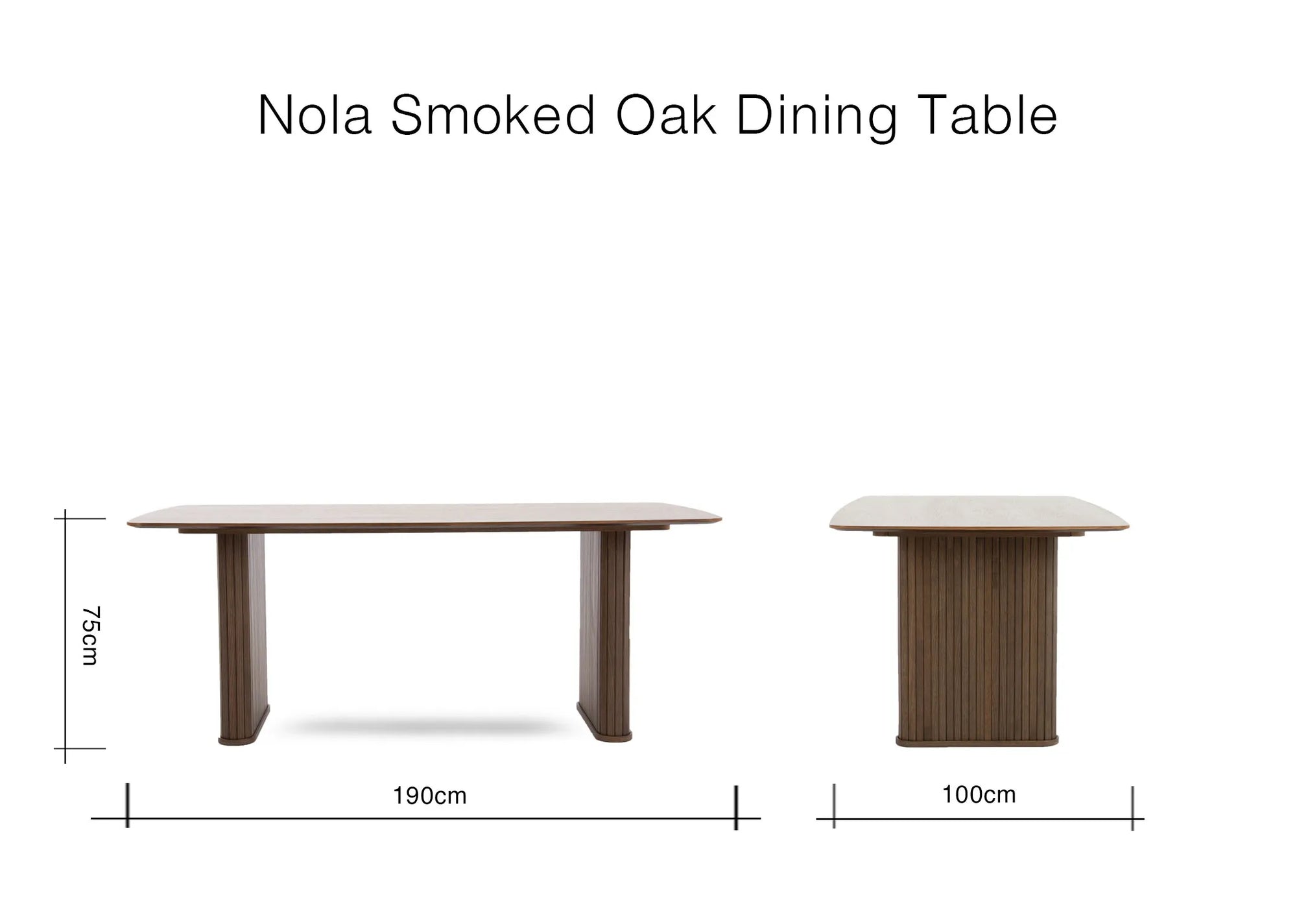 Dining Table - Brown - MDF Wood - 190x100x90 cm