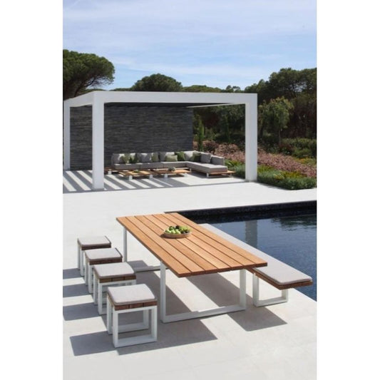 Outdoor Set - 6 Pieces - White & Beige