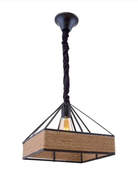Chandelier - Metal & Glass - Black - 28 x 55 cm