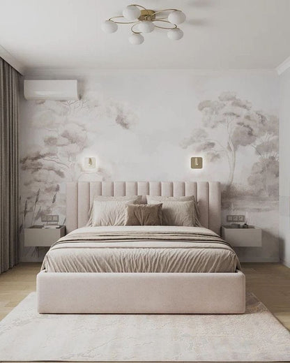 سرير - خشب ام دي اف - بيج - متعدد المقاسات