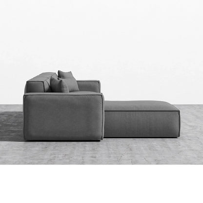 Sofa L Shape - Natural Wood - Multi Fabric - Multi color - 280x180x90x75 cm