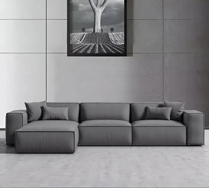 Sofa L Shape - Natural Wood - Multi Fabric - Multi color - 280x180x90x75 cm