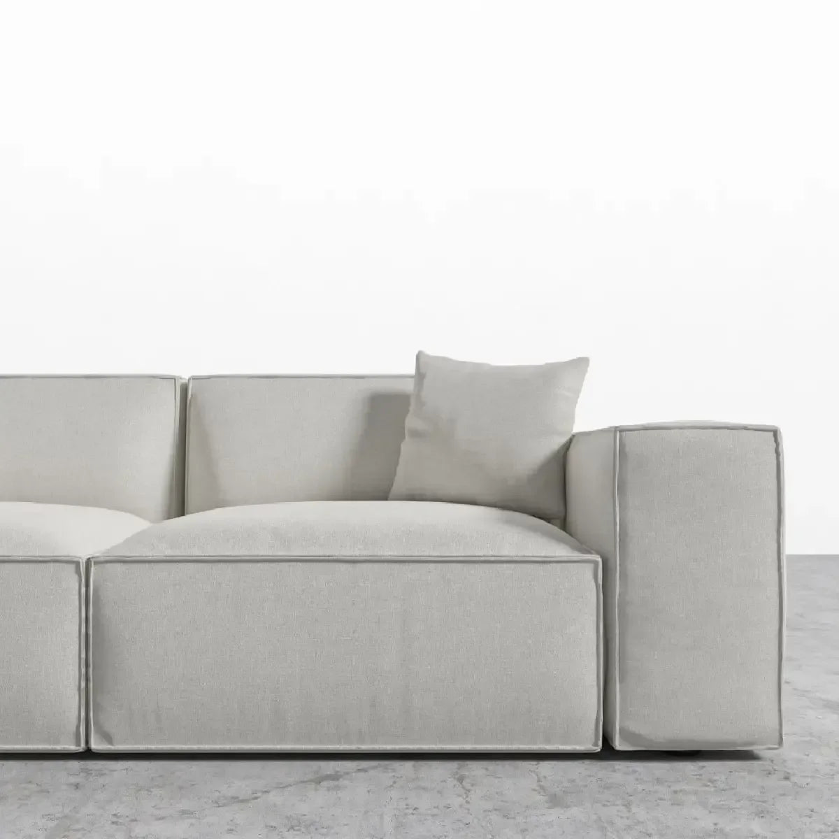 Sofa - Beech Wood - Linen Fabric - Beige - 200x90x75 cm - Cataloug