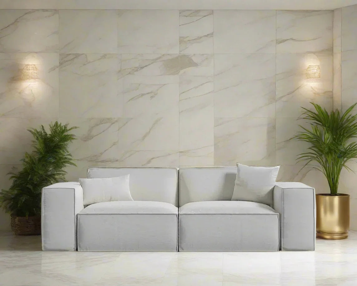 Sofa - Beech Wood - Linen Fabric - Beige - 200x90x75 cm - Cataloug