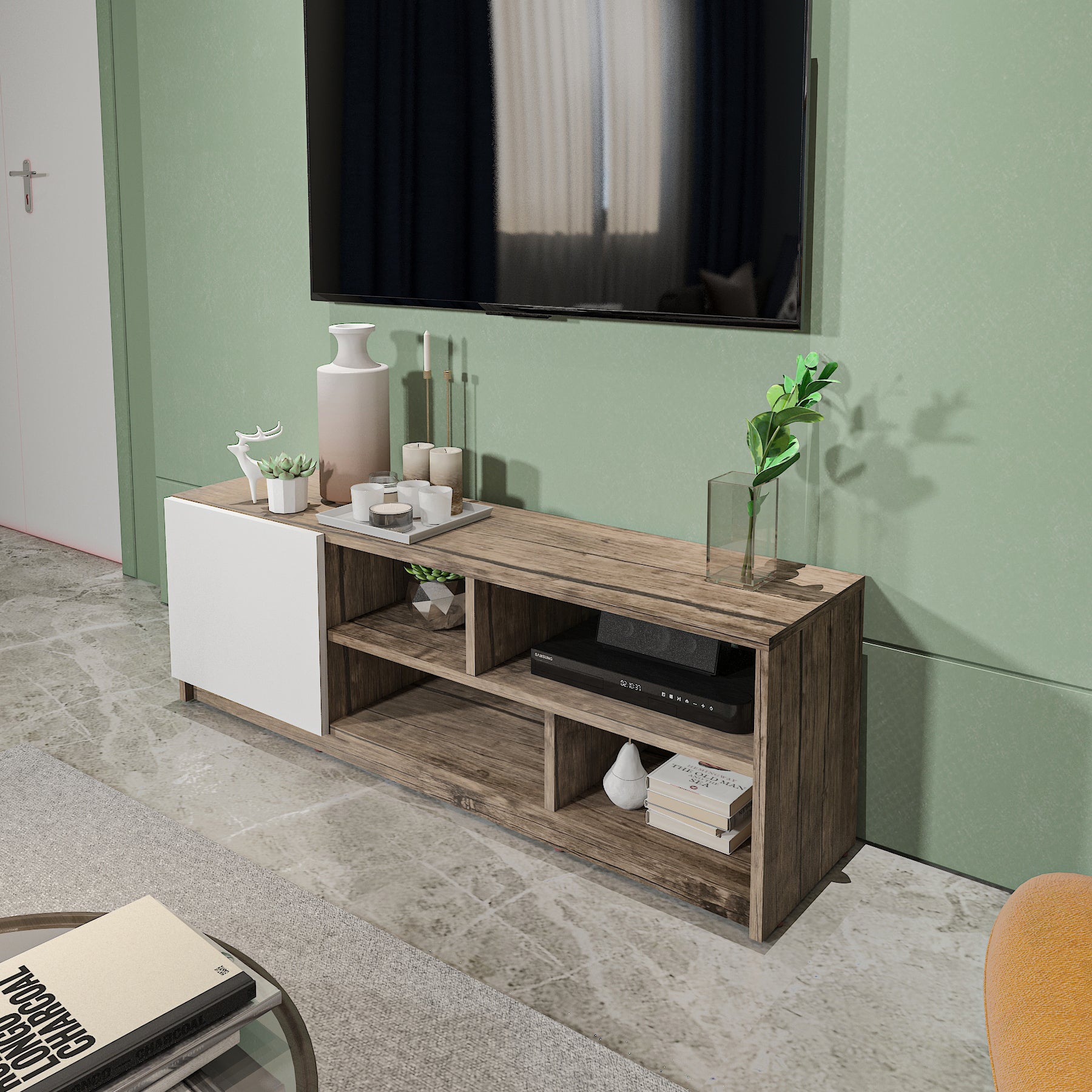 TV Unit - MDF - Multi Color - 120x30x40 cm