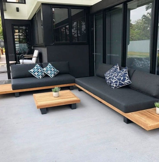 Outdoor Set - 3 Pieces - Black & Grey