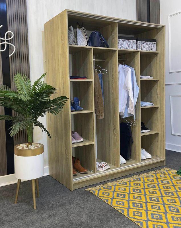 Wardrobe - MDF Wood - White & Beige - 160x60x200 cm - Cataloug