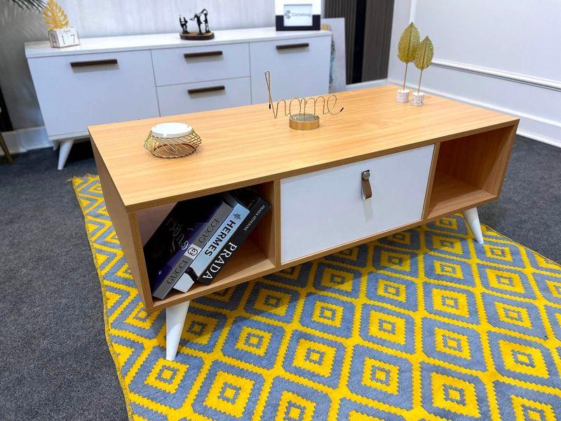 Coffee Table - MDF - Beige & White - 100x50x40 - Cataloug