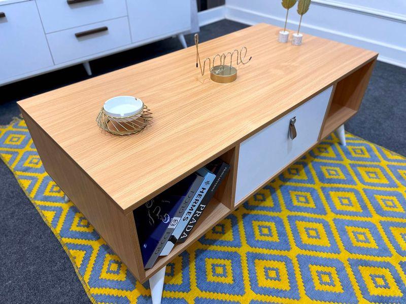 Coffee Table - MDF - Beige & White - 100x50x40 - Cataloug