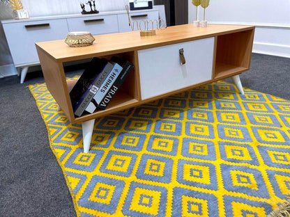 Coffee Table - MDF - Beige & White - 100x50x40 - Cataloug