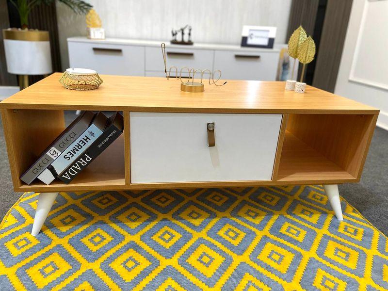 Coffee Table - MDF - Beige & White - 100x50x40 - Cataloug