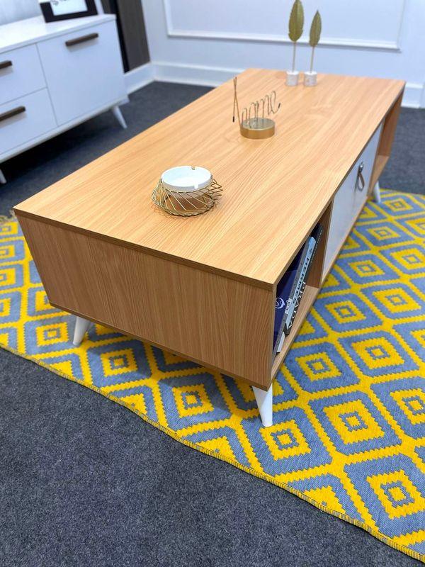 Coffee Table - MDF - Beige & White - 100x50x40 - Cataloug