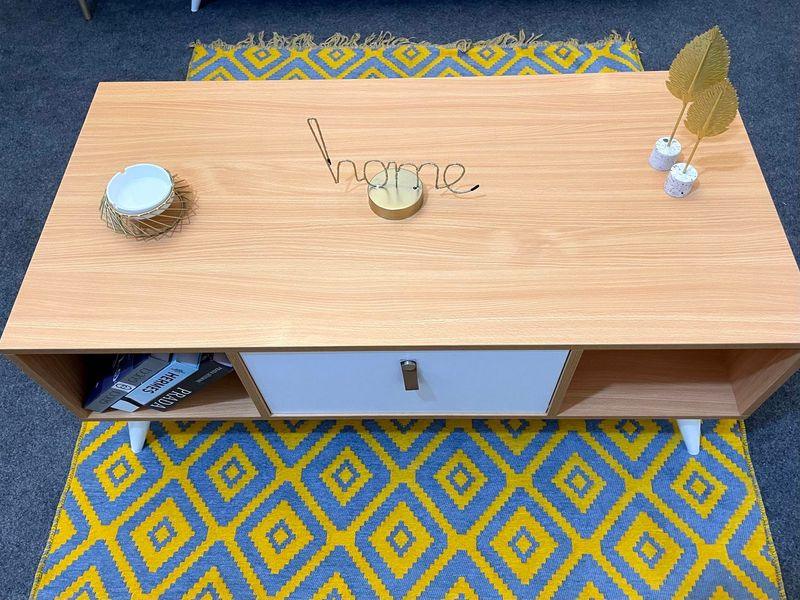 Coffee Table - MDF - Beige & White - 100x50x40 - Cataloug