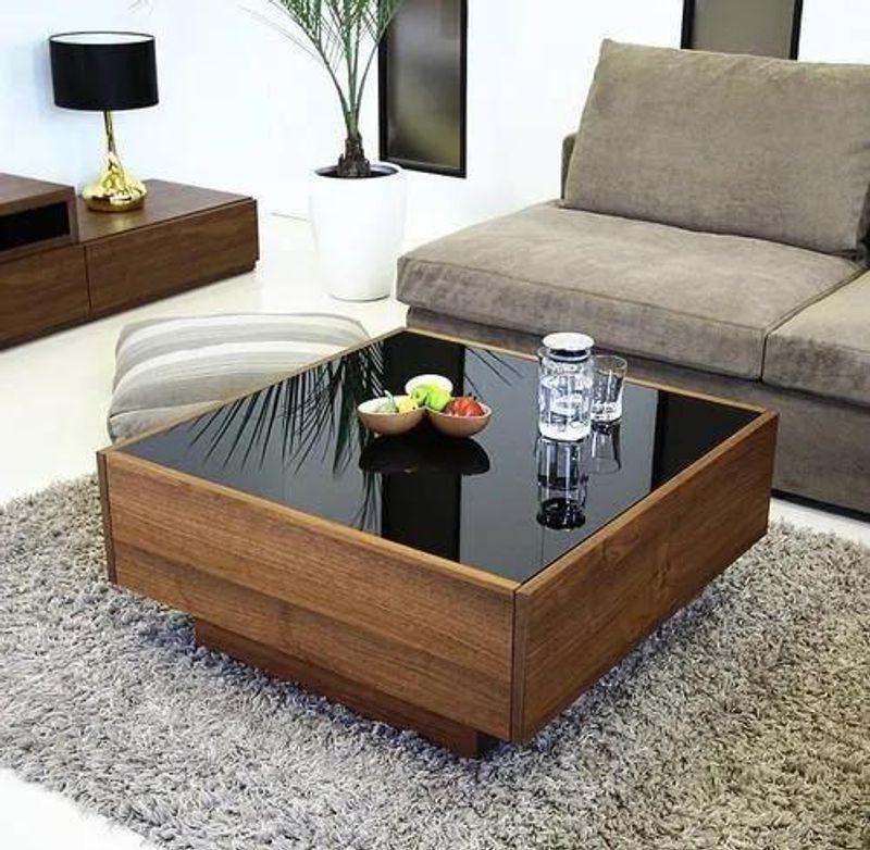Coffee Table - MDF - Brown - 80x80x40 - Cataloug