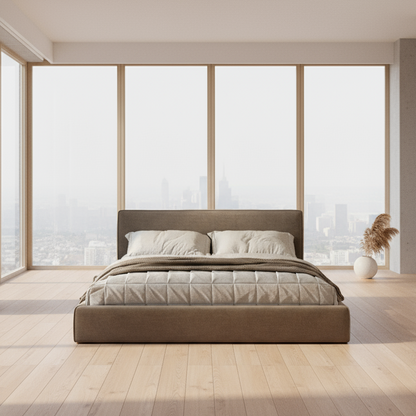 سرير - خشب ام دي اف- رمادي - متعدد المقاسات