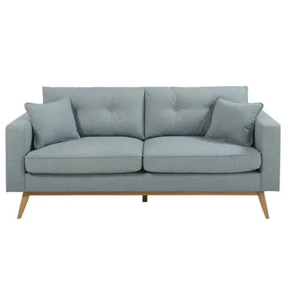 Sofa - Beech Wood - Linen - Slate Blue - 200x90x75 cm - Cataloug