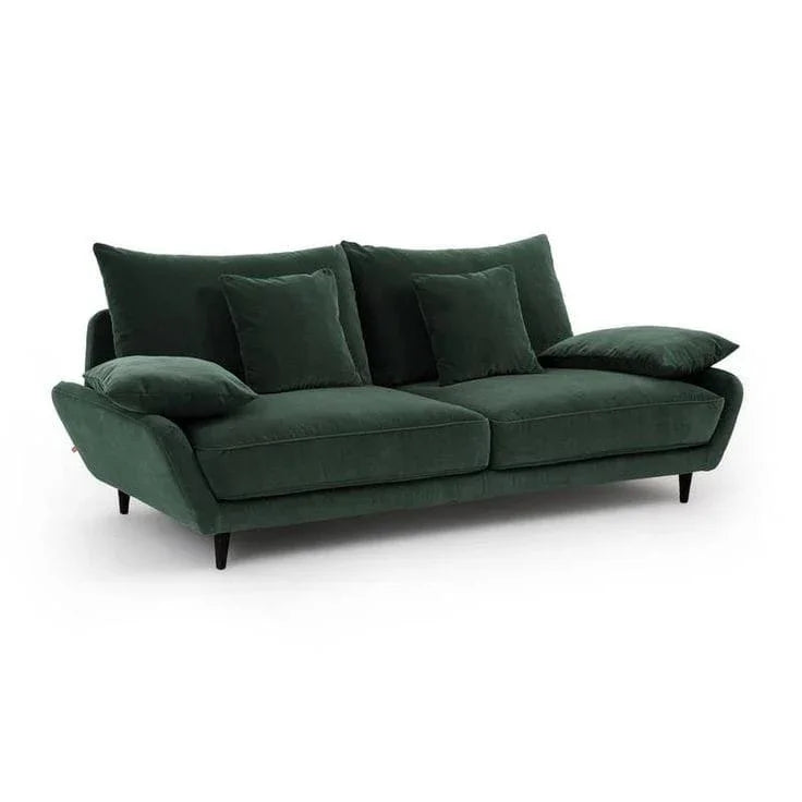 Sofa - Beech Wood - Velvet Fabric - Green - 220x90x75 cm - Cataloug