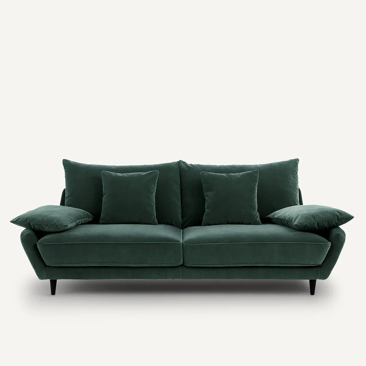 Sofa - Beech Wood - Velvet Fabric - Green - 220x90x75 cm - Cataloug