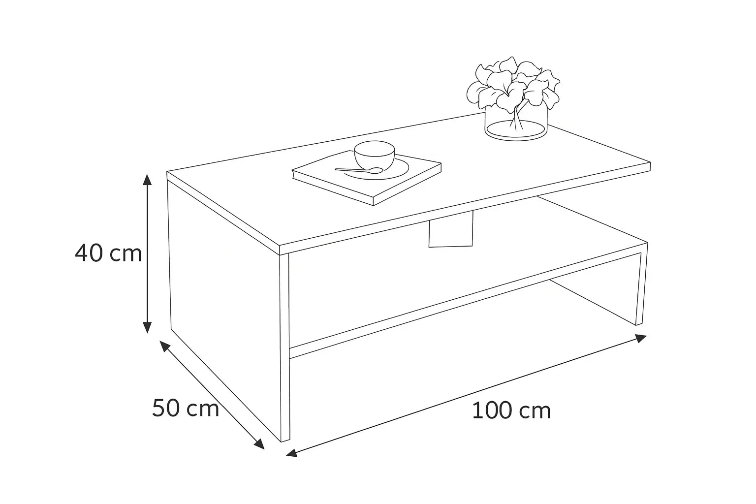 Coffee table - MDF - Multi Color - 100x50x40 - Cataloug