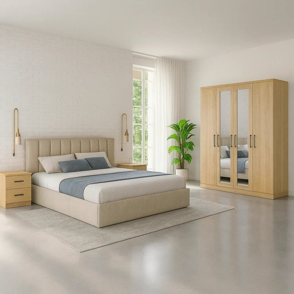 Full Bedroom - MDF -White & Beige - Cataloug