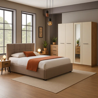 Full Bedroom - MDF - Beige & Grey - Cataloug