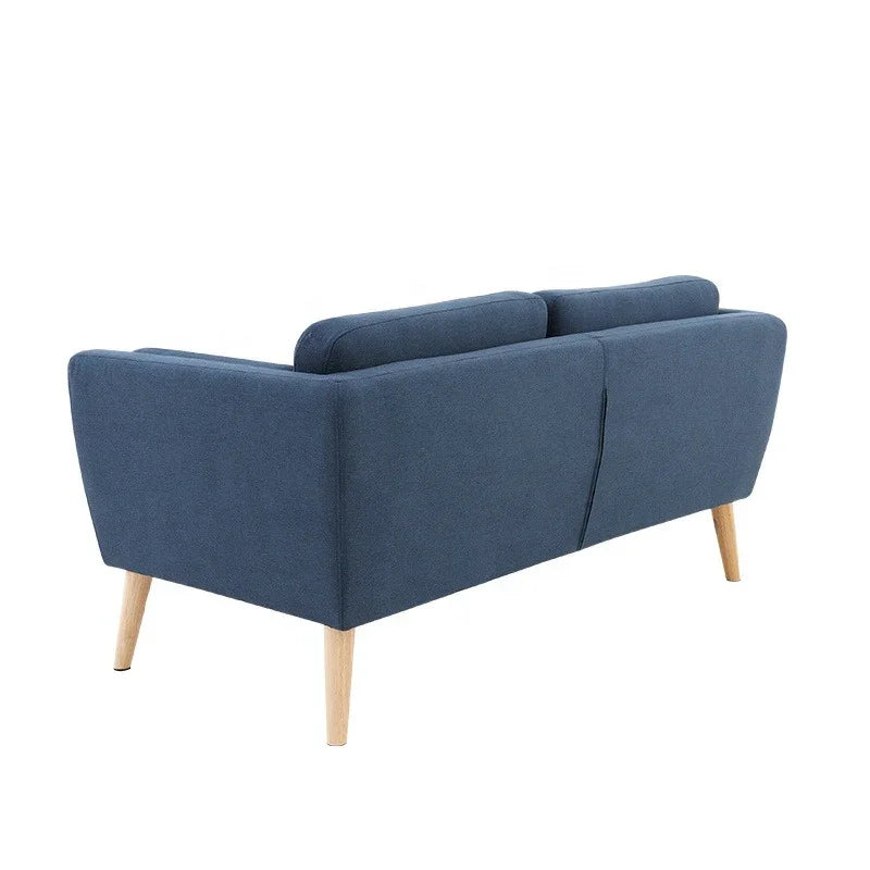 Sofa - Beech Wood - Linen Fabric - Blue 200x90x75 cm - Cataloug
