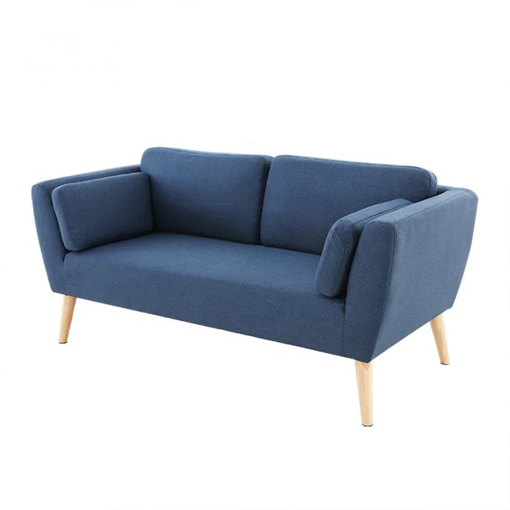 Sofa - Beech Wood - Linen Fabric - Blue 200x90x75 cm - Cataloug