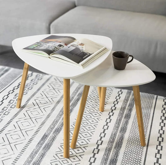White - double triangle table set - Cataloug