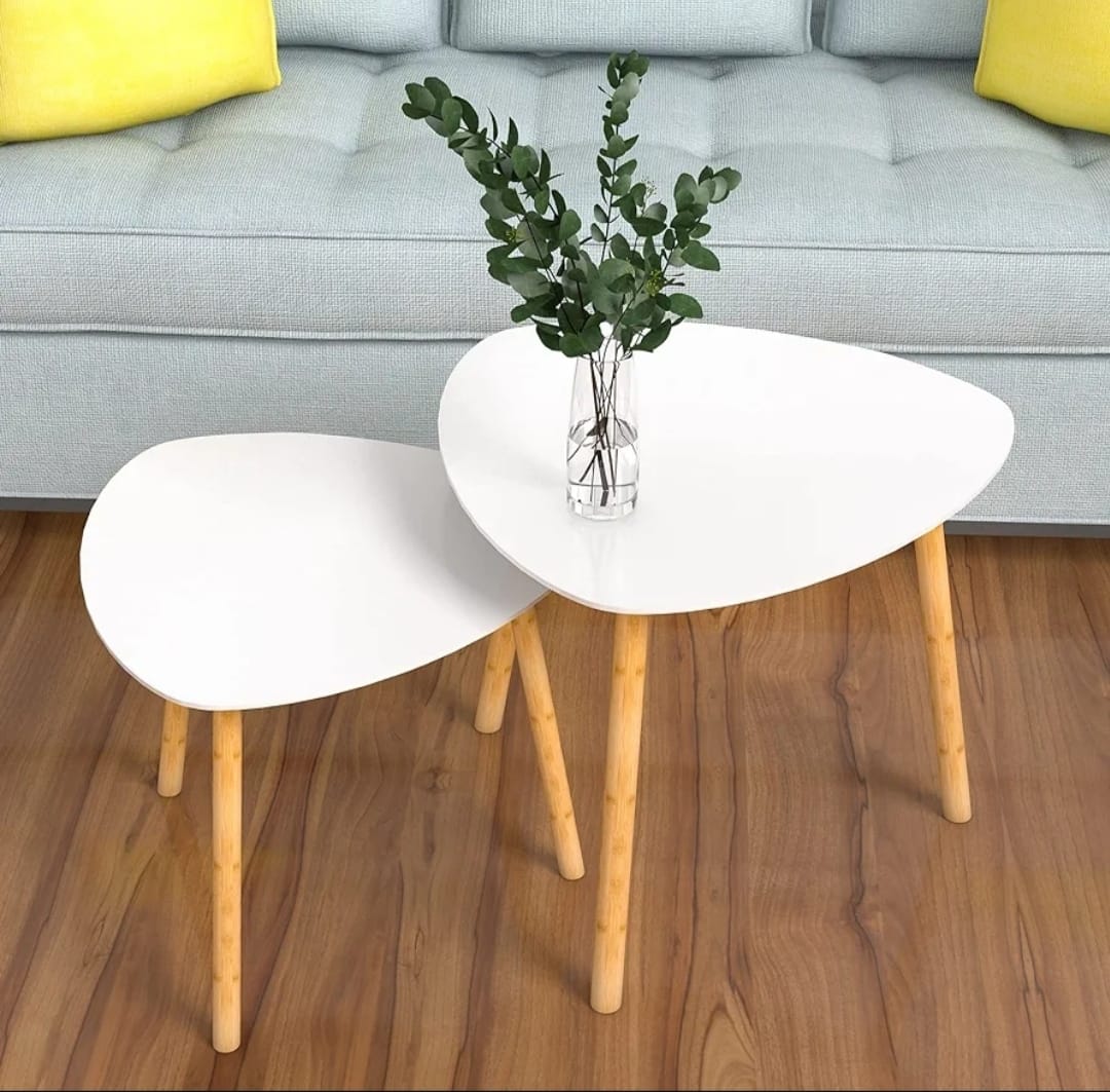 White - double triangle table set - Cataloug