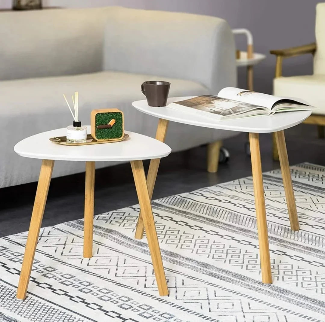 White - double triangle table set - Cataloug