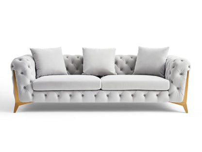 أريكة - خشب زان - مخمل - رمادي فاتح - BW.SO.503.0046