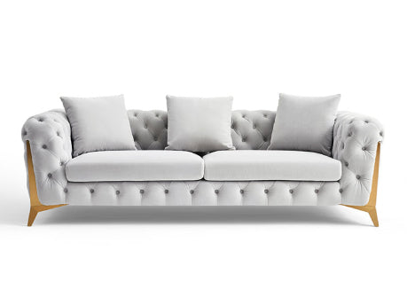 أريكة - خشب زان - مخمل - رمادي فاتح - BW.SO.503.0046