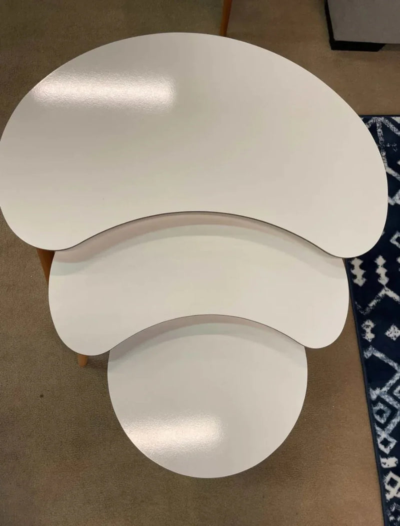 White - three piece side table set - Cataloug