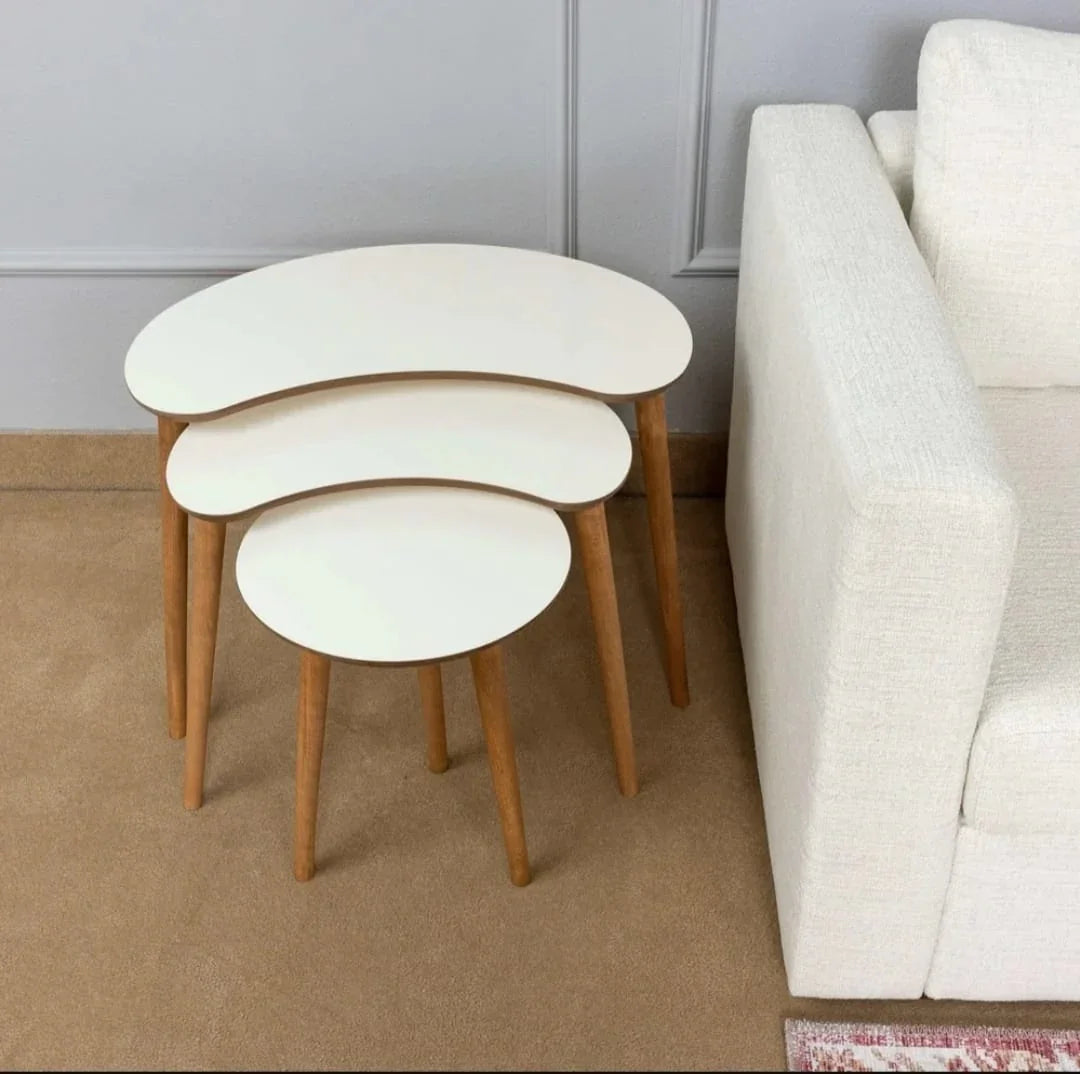 White - three piece side table set - Cataloug