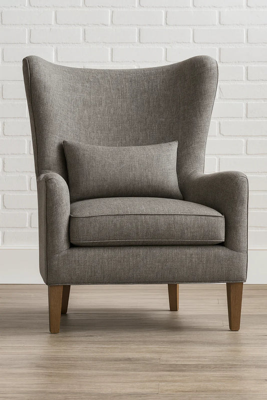 Arm Chair - Beech Wood - Linen - Grey - 80??80??110 cm - Cataloug
