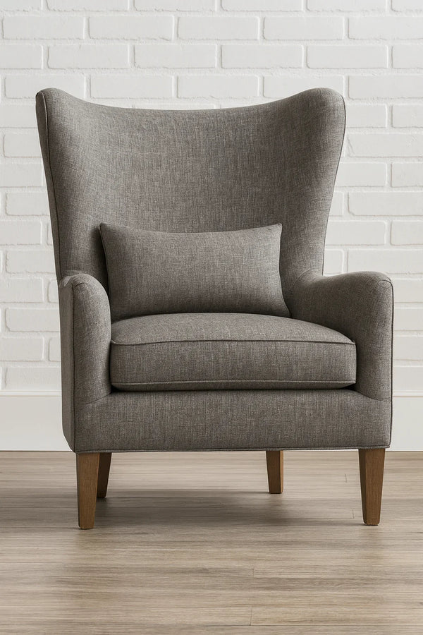 Arm Chair - Beech Wood - Linen Fabric - Grey - 80x80x110 cm - Cataloug